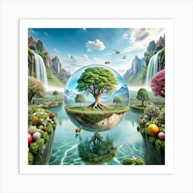 Tree In A Sphere Art Print