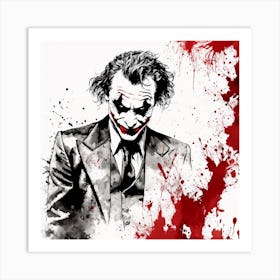 The Joker Portrait Ink Painting (22) Art Print