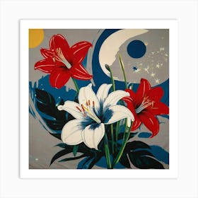 Pattern lilies 2 Art Print