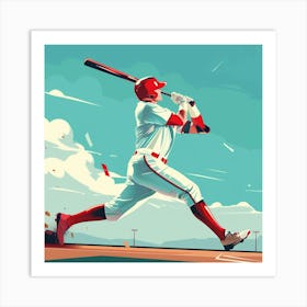 A Baseball Player Hitting Home Run Lofi Illustra 1718672720 4 Art Print