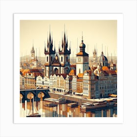 Prague Skyline Art Print