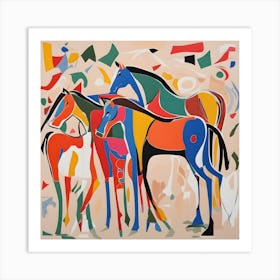 Matisse Style Horses Art Print