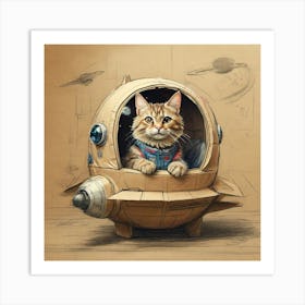 Cat In Space 10 Art Print