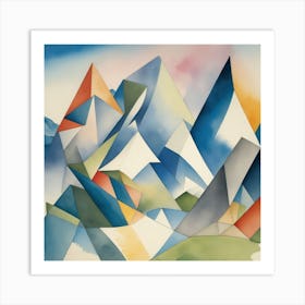 Abstract Mountain Landscape Art Print