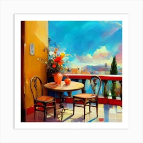 Patio With Table And Chairs Art Print