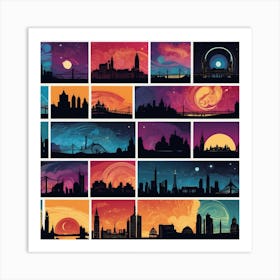 Cityscapes Set Art Print