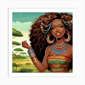 Wall Art African Girl In Traditional Dress Art Print