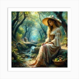 Girl In The Woods11 Art Print