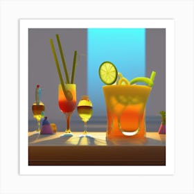 Cocktails Art Print