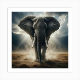 Elephant In The Desert Art Print