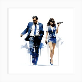Couple In Suit Pulp Fiction Art Print