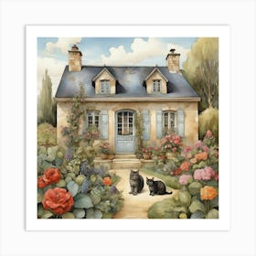 Cat In The Garden Art Print