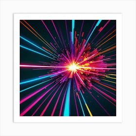 Laser Explosion Glitch Art 3 Art Print