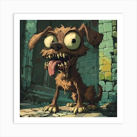 Vintage 80s Nightmarish Dog 11 Art Print