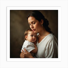 Mother Holding Her Baby Art Print