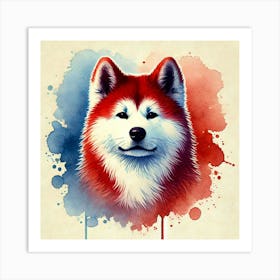 Watercolor Akita Inu 2 Art Print