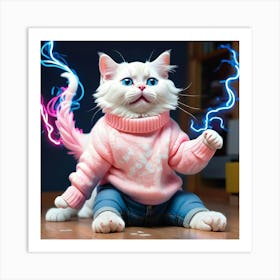 Lightning Cat 2 Art Print