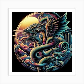 Dragon In The Sky Art Print