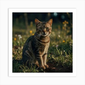 Cat In The Grass Art Print