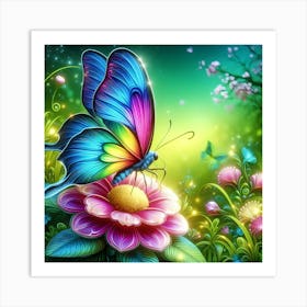 Colorful Butterfly On A Flower Art Print