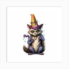 Raccoon In A Hat Art Print