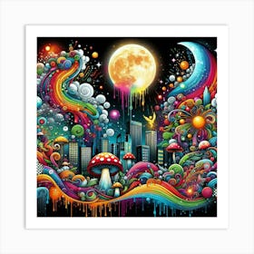 Psychedelic City 14 Art Print