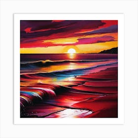 Sunset On The Beach 495 Art Print