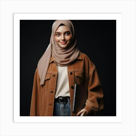 Muslim Woman In Hijab 3 Art Print
