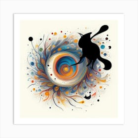 Cat In A Swirl Art Print