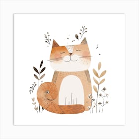 Cat In The Grass Art Print