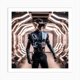 Futuristic Man In Futuristic Suit 32 Art Print