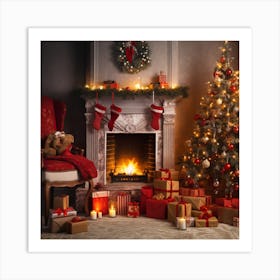 Christmas In The Living Room Art Print