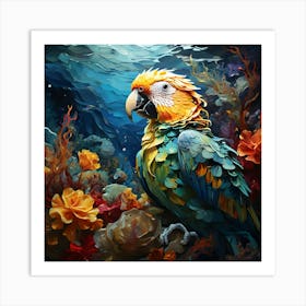 Underwater Parrot Art Print