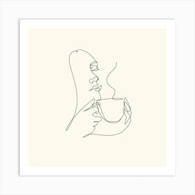 Beige Coffee Print Art Print