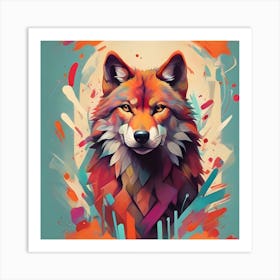 Abstract Wolf Painting 1 Art Print