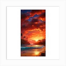 Sunset On The Beach 5 Art Print