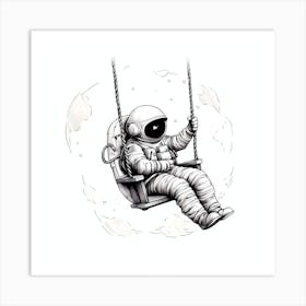 Astronaut On Swing 2 Art Print