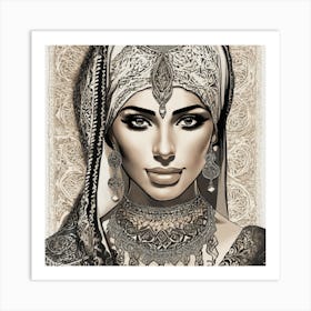 Muslim Woman In Turban Art Print
