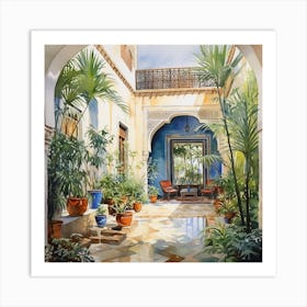 Courtyard In Morocco Art Print