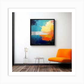 Mock Up Canvas Framed Art Gallery Wall Mounted Textured Print Abstract Landscape Portrait (13) Art Print