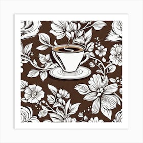 Coffee And Flowers 3 Art Print