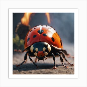 Ladybug On Fire Art Print