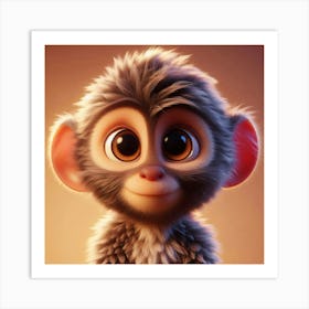 Cute Monkey Art Print