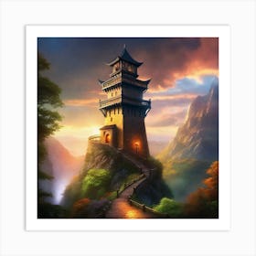 Chinese Tower Art Print