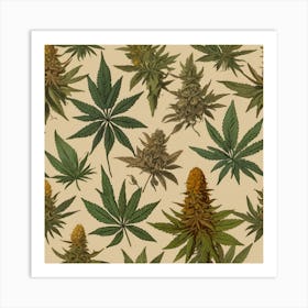 Default Default Retro Vintage Cannabis For Defferent Seasons A 1 Art Print