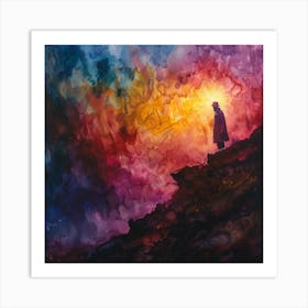 Man On A Mountain Art Print