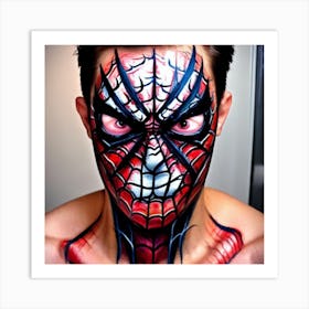 Spider Man Face Painting Scary Spiderman Face Paint Art Print