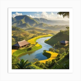 Rice Fields In Vietnam 1 Art Print