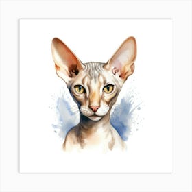 Peterbald Cat Portrait 1 Art Print