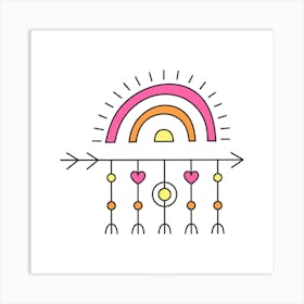 Boho Rainbow And Arrow Art Print